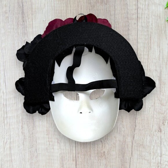 PRINCESS PARADISE Goth Black Red Lace Halloween Whimsy Skull Day ofthe Dead Mask - Picture 10 of 10